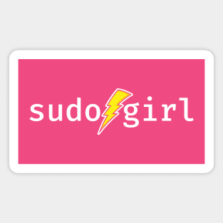 sudo girl. A funny design perfect for unix and linux users, sysadmins or anyone in IT support Magnet